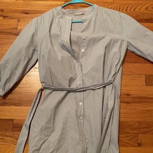 Everlane Cotton Weave Collarless Shirtdress nwot